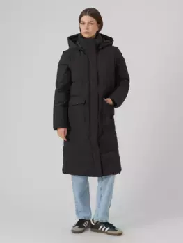 Стеганое пальто Vero Moda "VMMADELYN LONG COAT NOOS", можно носить и как жилет, черный