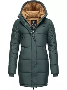 Стеганое пальто — возрождение длинного ремейка Ragwear, зеленый