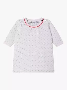 Стеганое платье для малышей HUGO BOSS, белое