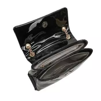 Стеганое плечо через плечо Tiffany & Fred из овчины с кисточками Tiffany & Fred Paris, цвет Black Patent