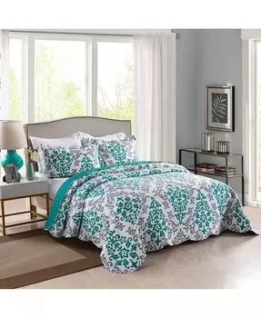 Стеганое покрывало из 3 предметов. Комплект одеял. Легкое покрывало A17 - King MarCielo, синий