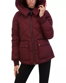 Стеганое жатое пальто Kenneth Cole Diamond, цвет wine