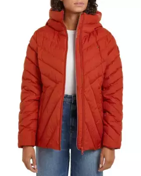 Стеганое женское пальто на молнии Tommy Hilfiger, красный