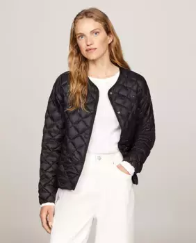 Стеганое женское пальто на пуговицах Tommy Hilfiger, черный