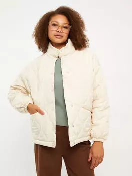 Стеганое женское пуховое пальто с длинным рукавом и воротником-стойкой LCW Casual