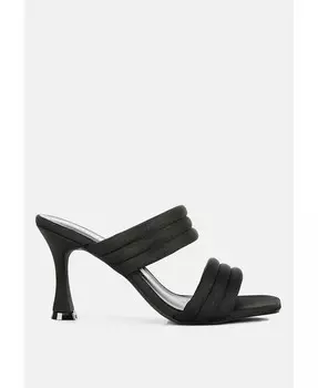 Стеганые босоножки New Crush на каблуке с катушкой London Rag, черный