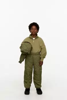 Стеганые брюки для отдыха на открытом воздухе Arket, хаки