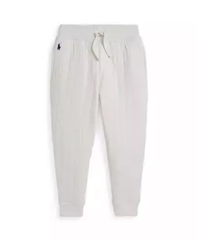 Стеганые брюки-джоггеры для малышей и маленьких девочек Polo Ralph Lauren, белый