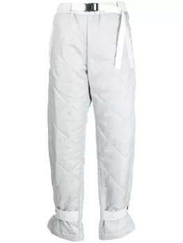 Стеганые брюки прямого кроя sacai, серый