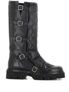 Стеганые кожаные ботинки с многосторонними ремешками Sartore, черный