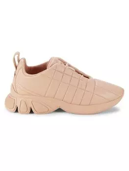Стеганые кожаные кроссовки Burberry, цвет Dusty Pink