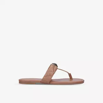 Стеганые кожаные сандалии Kensington с Т-образным ремешком Kurt Geiger London, оранжевый