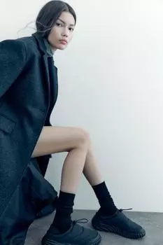 Стеганые кроссовки ZARA, черный