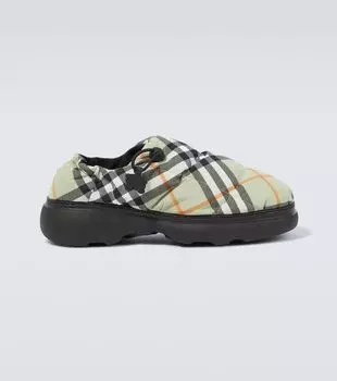 Стеганые мюли Burberry Check Burberry, цвет light sage ip check