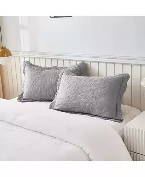 Стеганые подушки из 100% хлопка с вышивкой - King MarCielo, серый