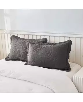 Стеганые подушки из 100% хлопка с вышивкой - King MarCielo, серый