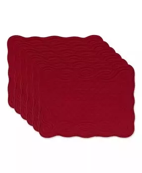 Стеганые салфетки для фермерского дома Design Import, набор из 6 шт Design Imports, красный