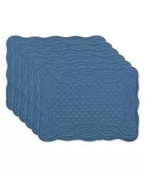 Стеганые салфетки для фермерского дома Design Import, набор из 6 шт Design Imports, синий