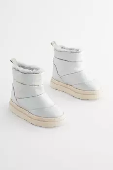 Стеганые сапоги Next, серебряный