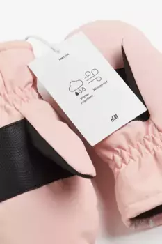 Стеганые водоотталкивающие перчатки на один палец H&M, розовый