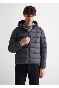 Стеганый анорак Mango, серый