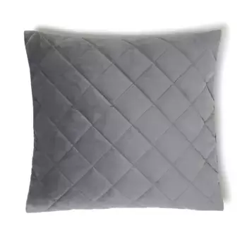 Стеганый бархатный чехол для подушки Frette из полиэстера, серый