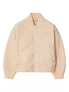 Стеганый бомбер Burberry Kids, нейтральный цвет