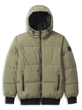 Стеганый бомбер Gunnar с капюшоном Noize, цвет Wasabi
