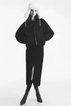 Стеганый бомбер H&M, черный