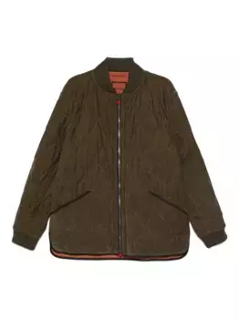 Стеганый бомбер Kiton, зеленый