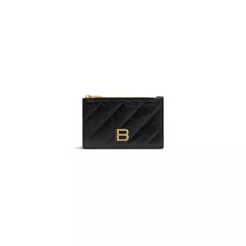 Стеганый длинный держатель для монет и карт Crush BALENCIAGA, черный