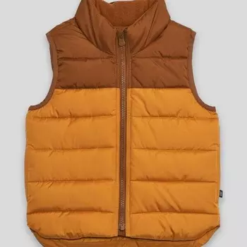 Стеганый двухцветный жилет Gap, коричневый