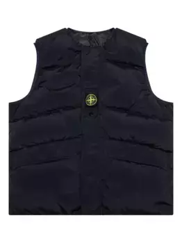 Стеганый двусторонний жилет Stone Island, синий