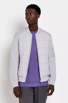 Стеганый гибридный бомбер River Island, серый