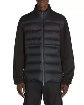 Стеганый кардиган из смешанной ткани Moncler, черный