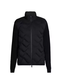 Стеганый кардиган на молнии Moncler, черный