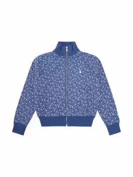 Стеганый кардиган с принтом Ralph Lauren, тёмно-синий