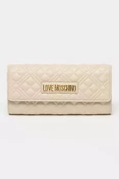 Стеганый клатч из экокожи Love Moschino, белый
