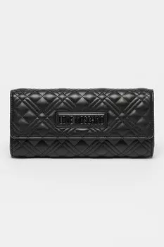 Стеганый клатч из экокожи Love Moschino, черный