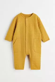 Стеганый комбинезон из джерси H&amp;M, горчица желтая