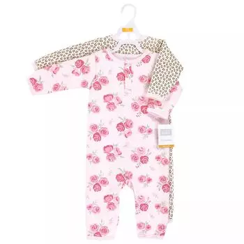 Комплект комбинезонов Hudson Baby, 2 предмета, розовый/леопард