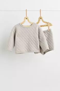 Стеганый комплект из 2 предметов H&M, светло-серый