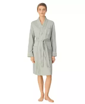 Стеганый короткий халат с отложным воротником Lauren Ralph Lauren, серый