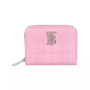 Стеганый кошелек Burberry Lola на молнии, цвет Розовый первоцвет