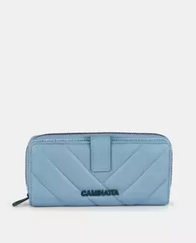 Стеганый кошелек из кожи наппа светло-голубого цвета Caminatta, светло-голубой