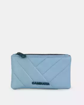 Стеганый кошелек наппа светло-голубого цвета Caminatta, светло-голубой