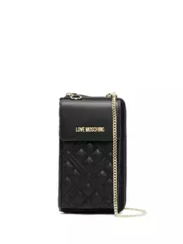 Стеганый кошелек с цепочкой Love Moschino, черный