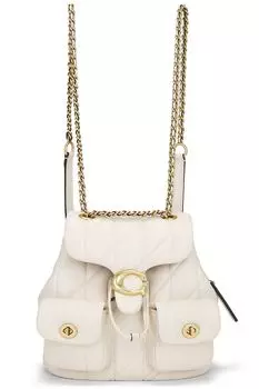 Стеганый кожаный рюкзак Coach Tabby, chalk