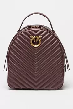 Стеганый кожаный рюкзак Love Pinko, фиолетовый