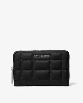 Стеганый кожаный женский кошелек Michael Michael Kors, черный